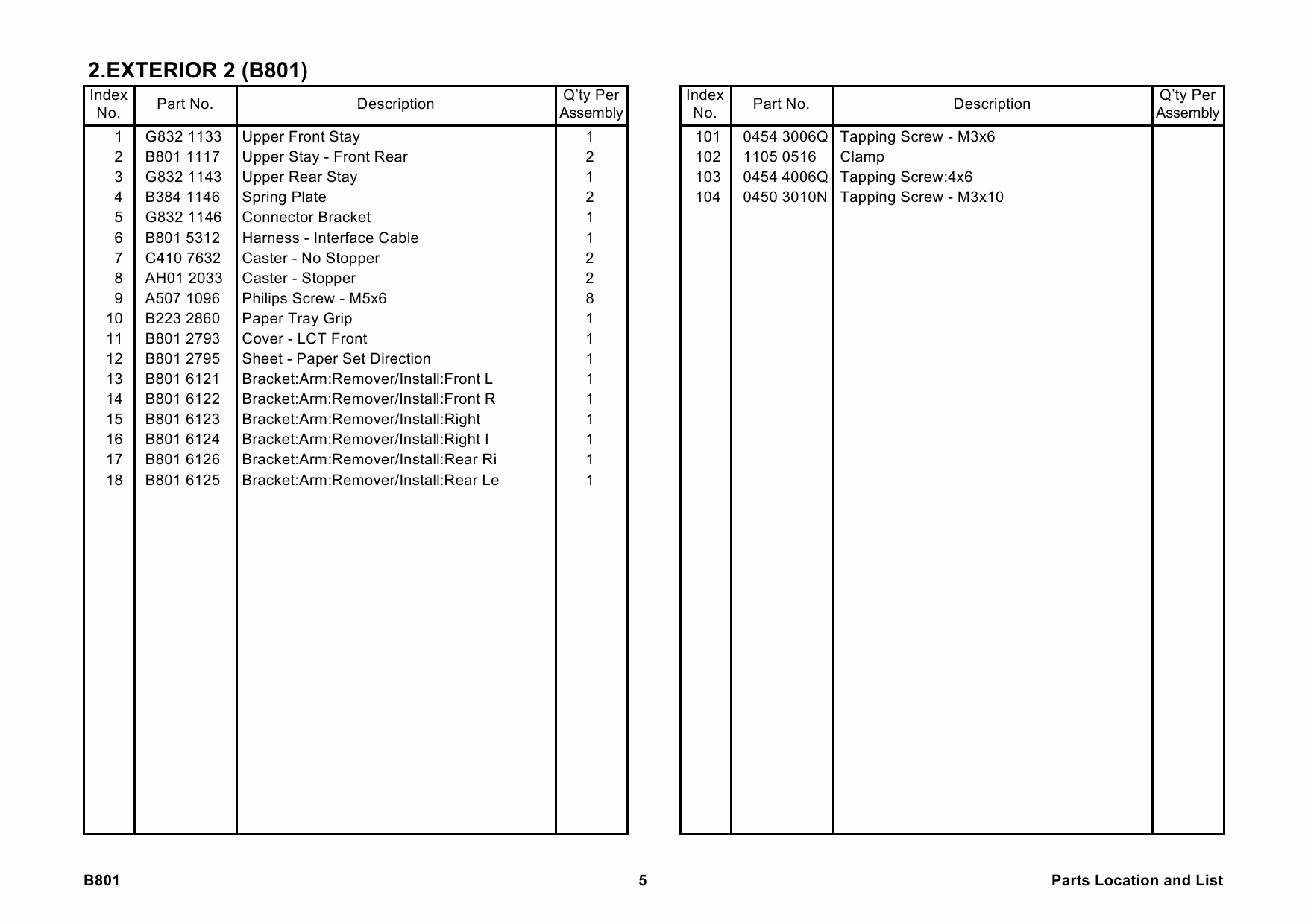 RICOH Options B801 LCIT-PB3010 Parts Catalog PDF download-2